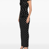 Abito midi a pois in nero Self-Portrait - donna 