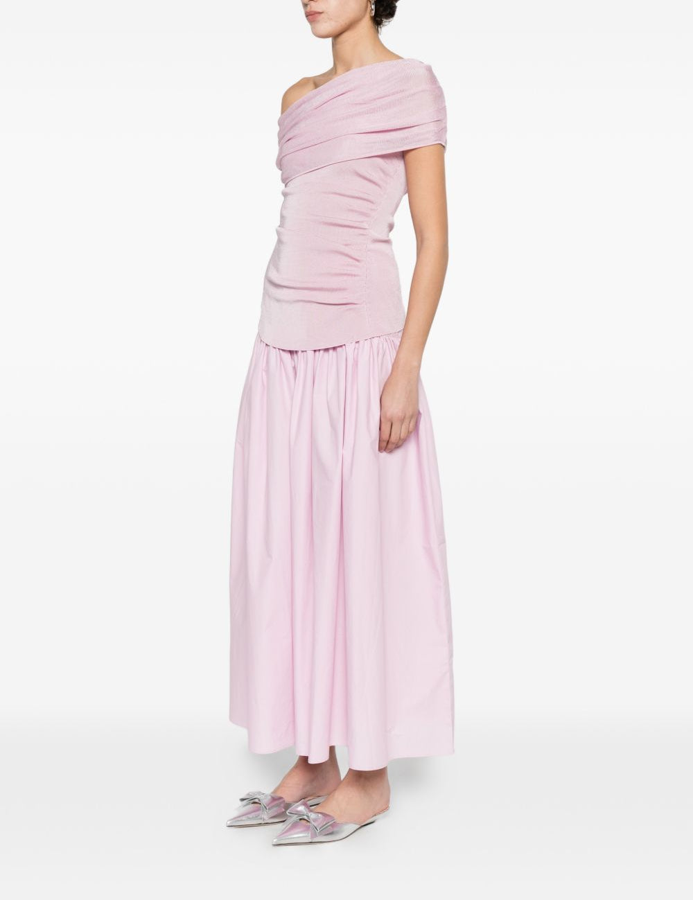 Abito midi con ruches in rosa Self-Portrait - donna 