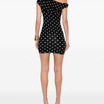 Abito corto a pois in nero Self-Portrait - donna 