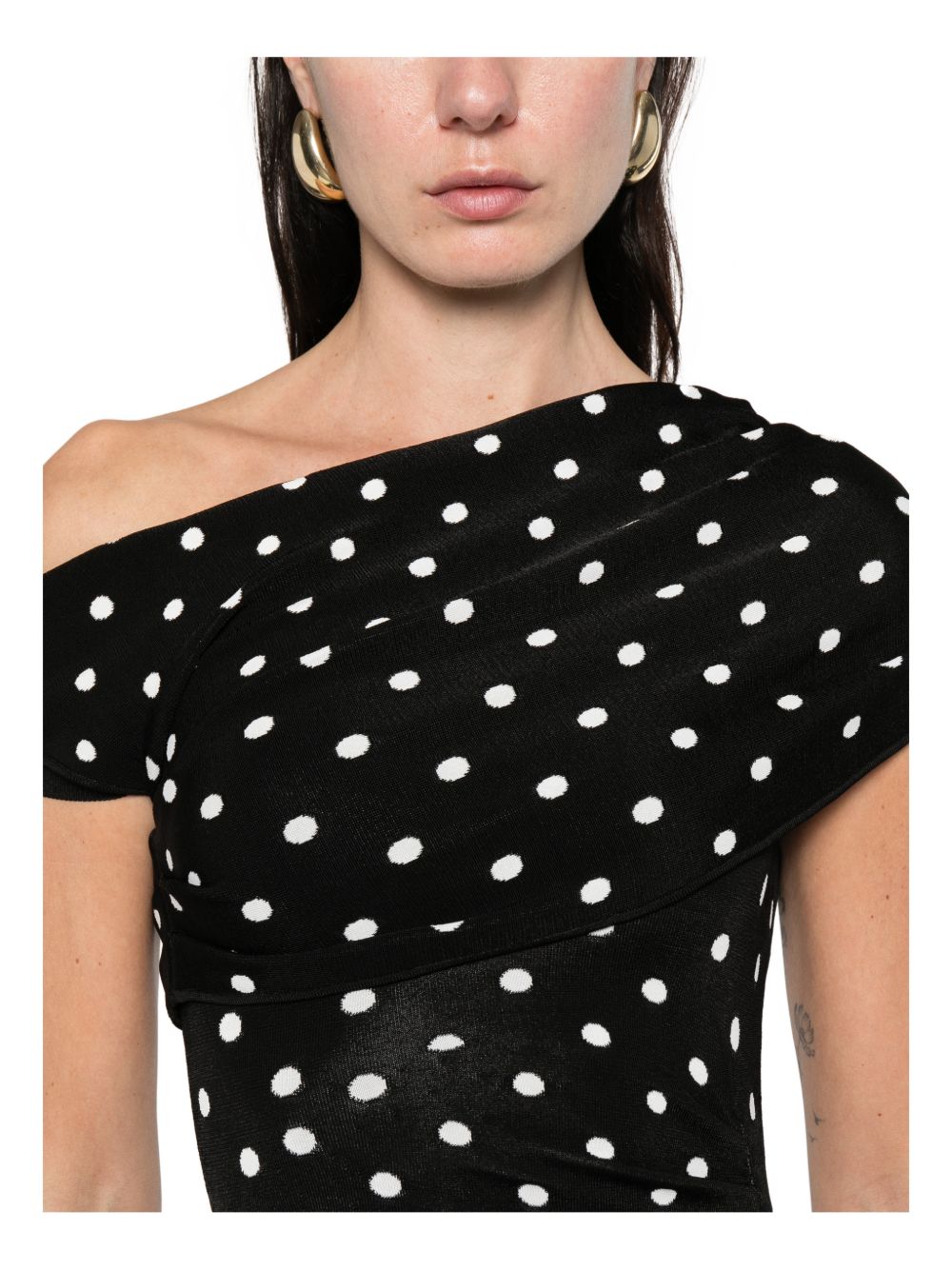 Abito corto a pois in nero Self-Portrait - donna 