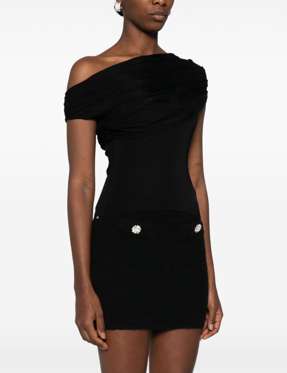 Top dal design asimmetrico in nero Self-portrait - donna 