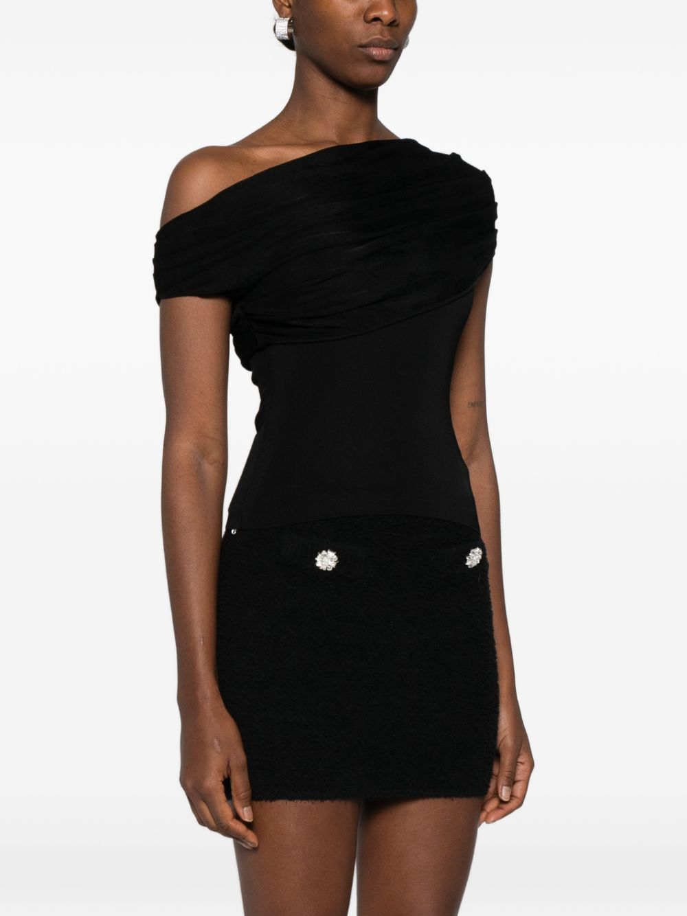 Top dal design asimmetrico in nero Self-portrait - donna 