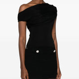 Top dal design asimmetrico in nero Self-portrait - donna 
