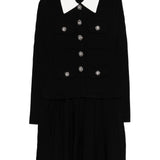 Abito corto con colletto in nero Self-Portrait - donna 