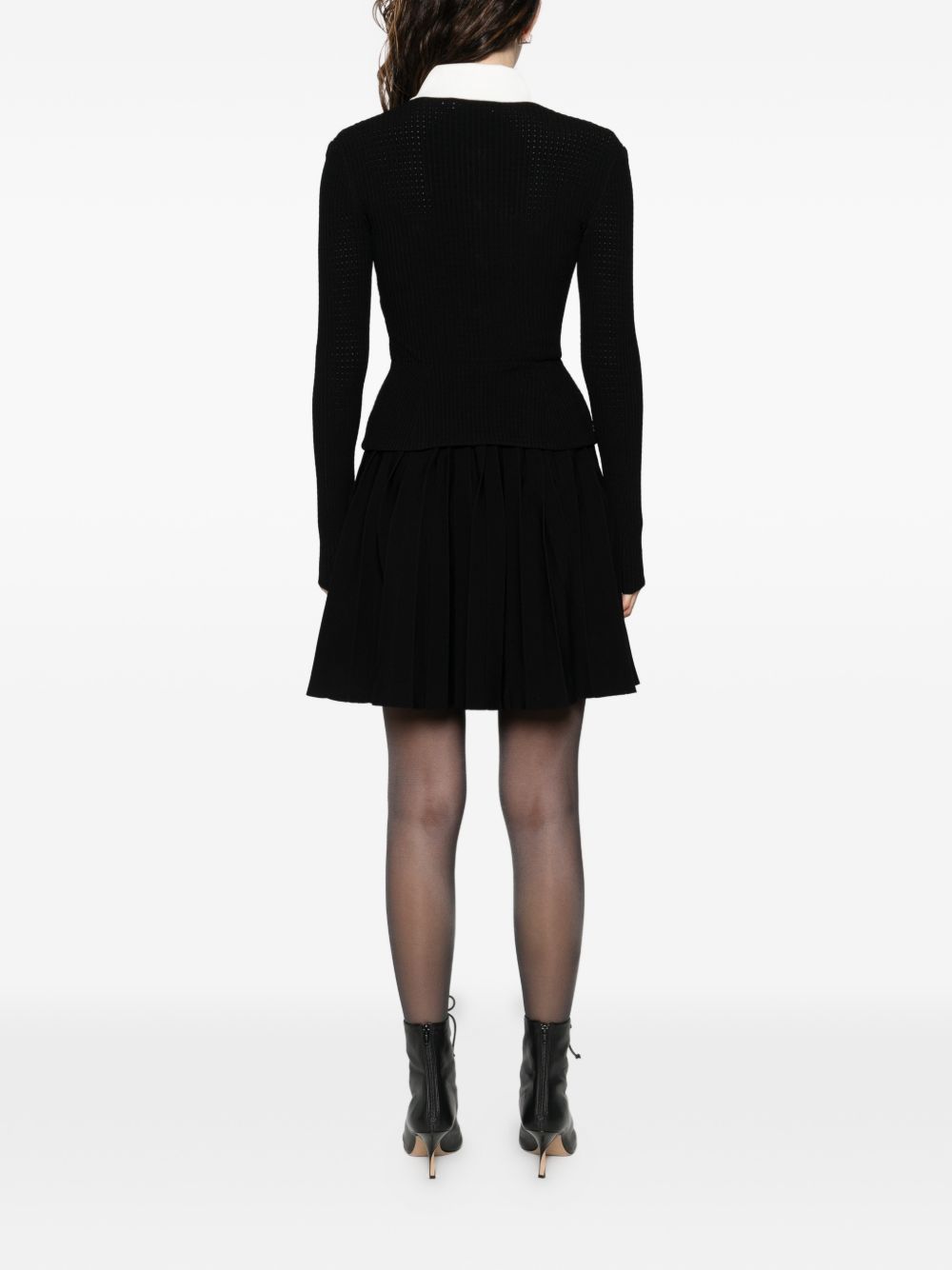 Abito corto con colletto in nero Self-Portrait - donna 