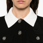Abito corto con colletto in nero Self-Portrait - donna 