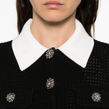 Abito corto con colletto in nero Self-Portrait - donna 