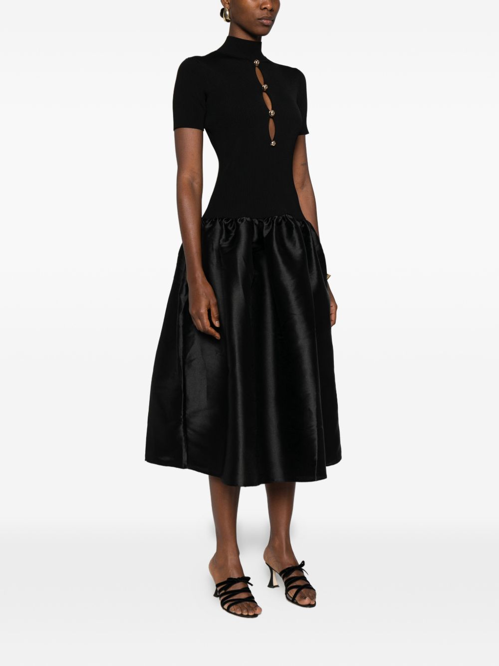 Abito midi in nero Self-Portrait - donna 