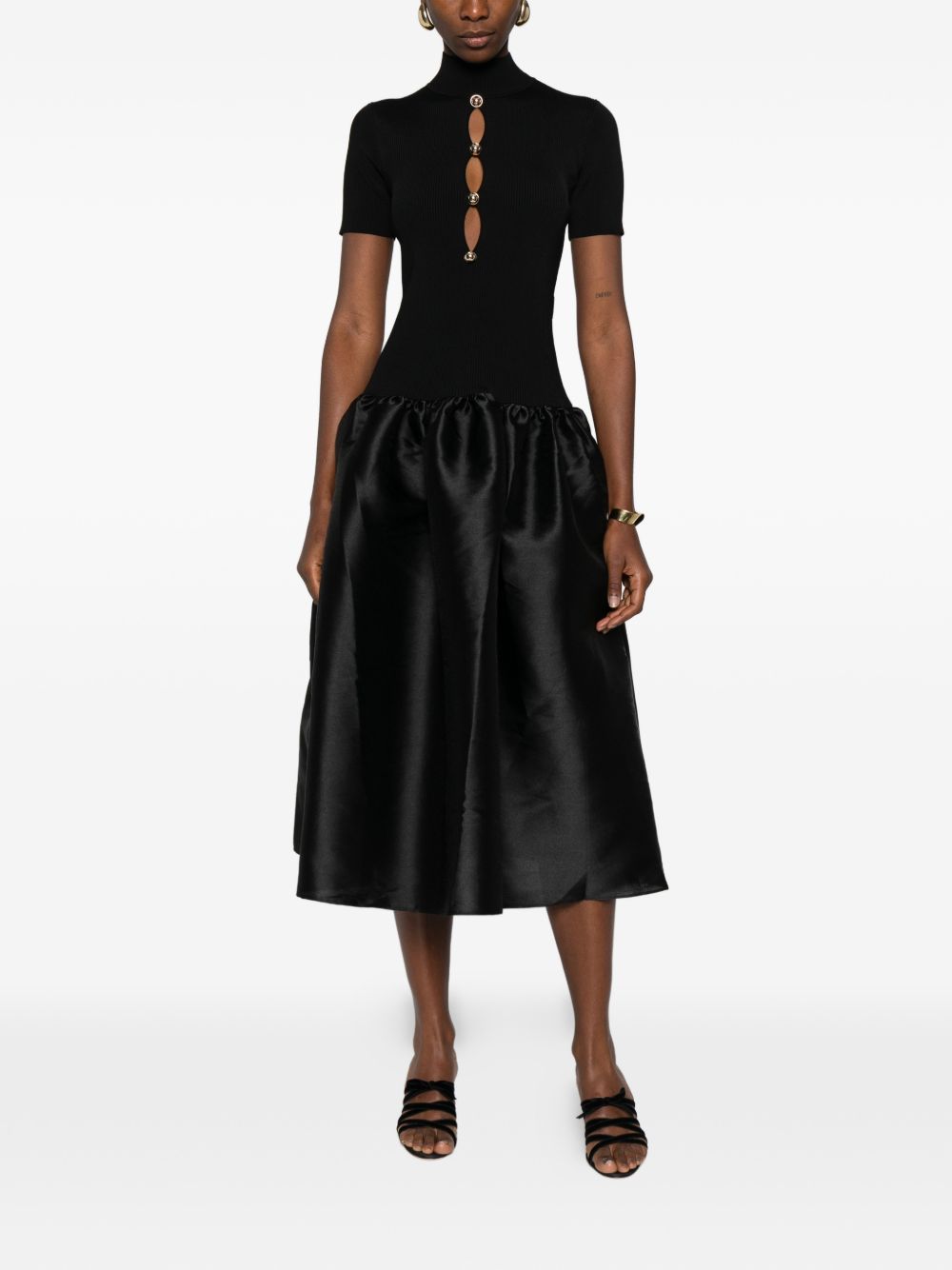 Abito midi in nero Self-Portrait - donna 
