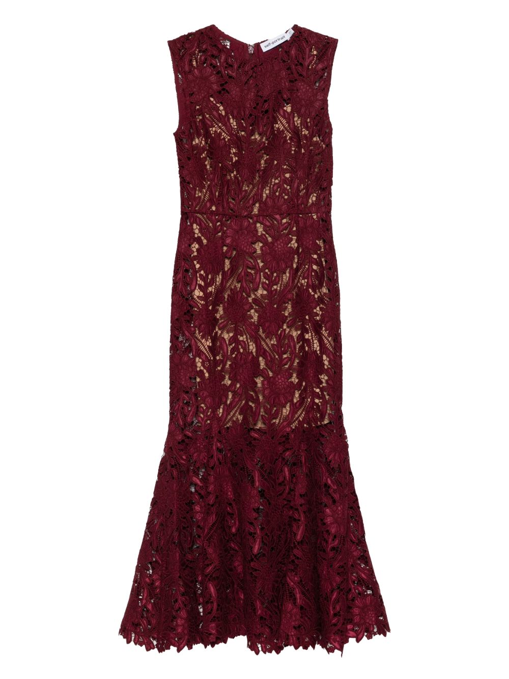 Abito midi smanicato in bordeaux Self-Portrait - donna 