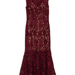 Abito midi smanicato in bordeaux Self-Portrait - donna 