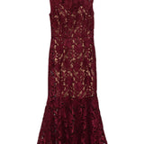 Abito midi smanicato in bordeaux Self-Portrait - donna 