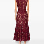 Abito midi smanicato in bordeaux Self-Portrait - donna 