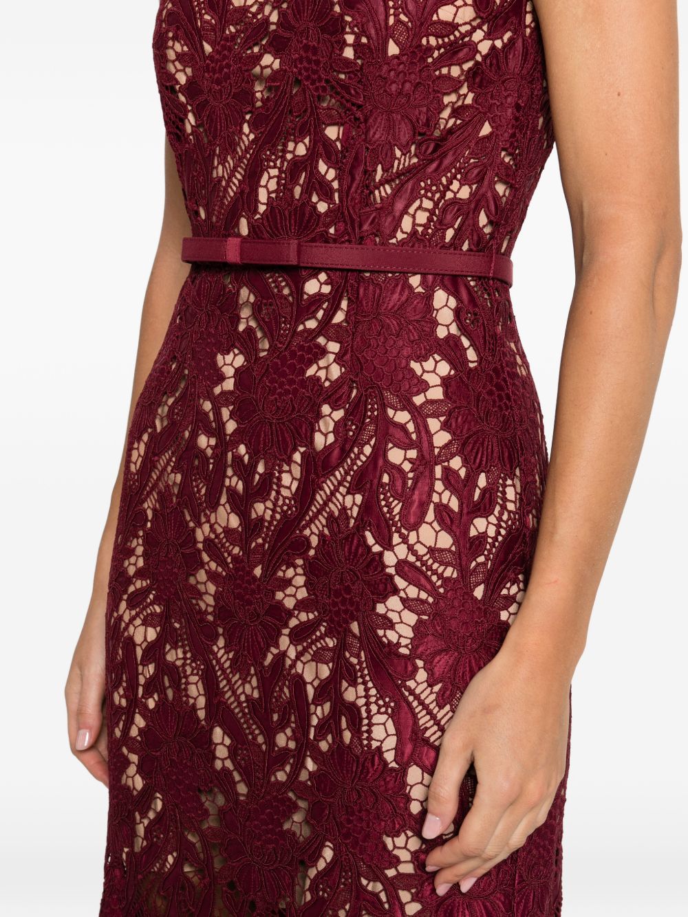 Abito midi smanicato in bordeaux Self-Portrait - donna 