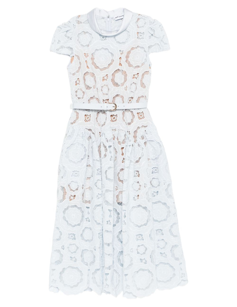 Abito midi in pizzo a fiori in azzurro Self-Portrait - donna 