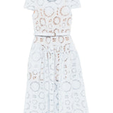 Abito midi in pizzo a fiori in azzurro Self-Portrait - donna 