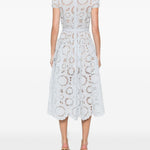 Abito midi in pizzo a fiori in azzurro Self-Portrait - donna 