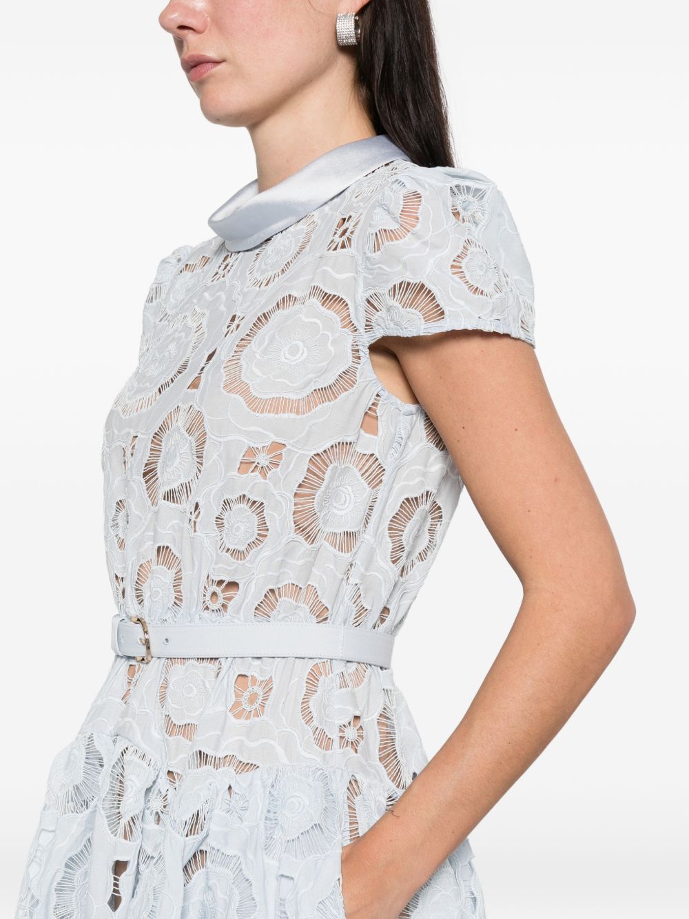 Abito midi in pizzo a fiori in azzurro Self-Portrait - donna 
