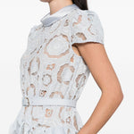 Abito midi in pizzo a fiori in azzurro Self-Portrait - donna 