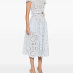 Abito midi in pizzo a fiori in azzurro Self-Portrait - donna 