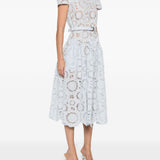 Abito midi in pizzo a fiori in azzurro Self-Portrait - donna 