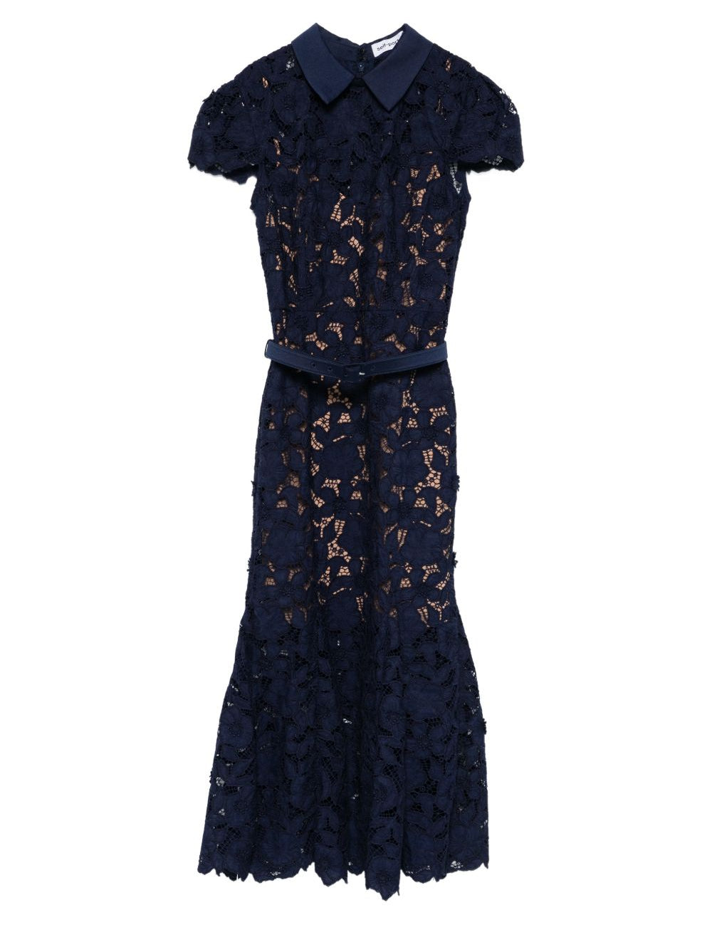 Abito midi in pizzo guipure in blu Self-Portrait - donna 