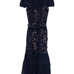 Abito midi in pizzo guipure in blu Self-Portrait - donna 