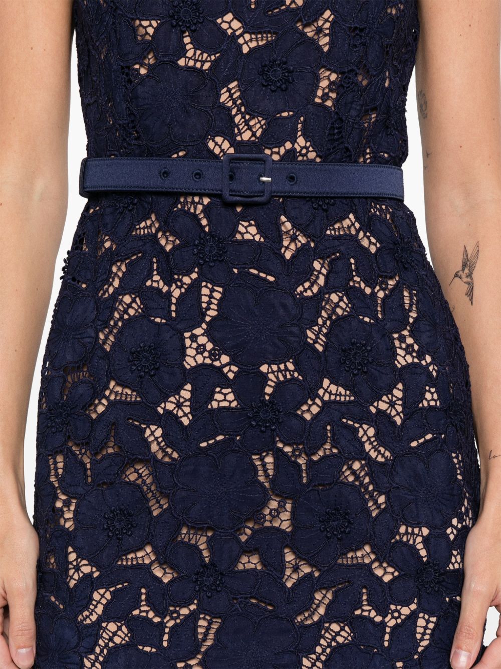 Abito midi in pizzo guipure in blu Self-Portrait - donna 