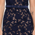 Abito midi in pizzo guipure in blu Self-Portrait - donna 