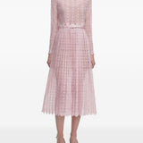 Abito midi plissettato in rosa Self-Portrait - donna 