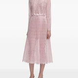 Abito midi plissettato in rosa Self-Portrait - donna 