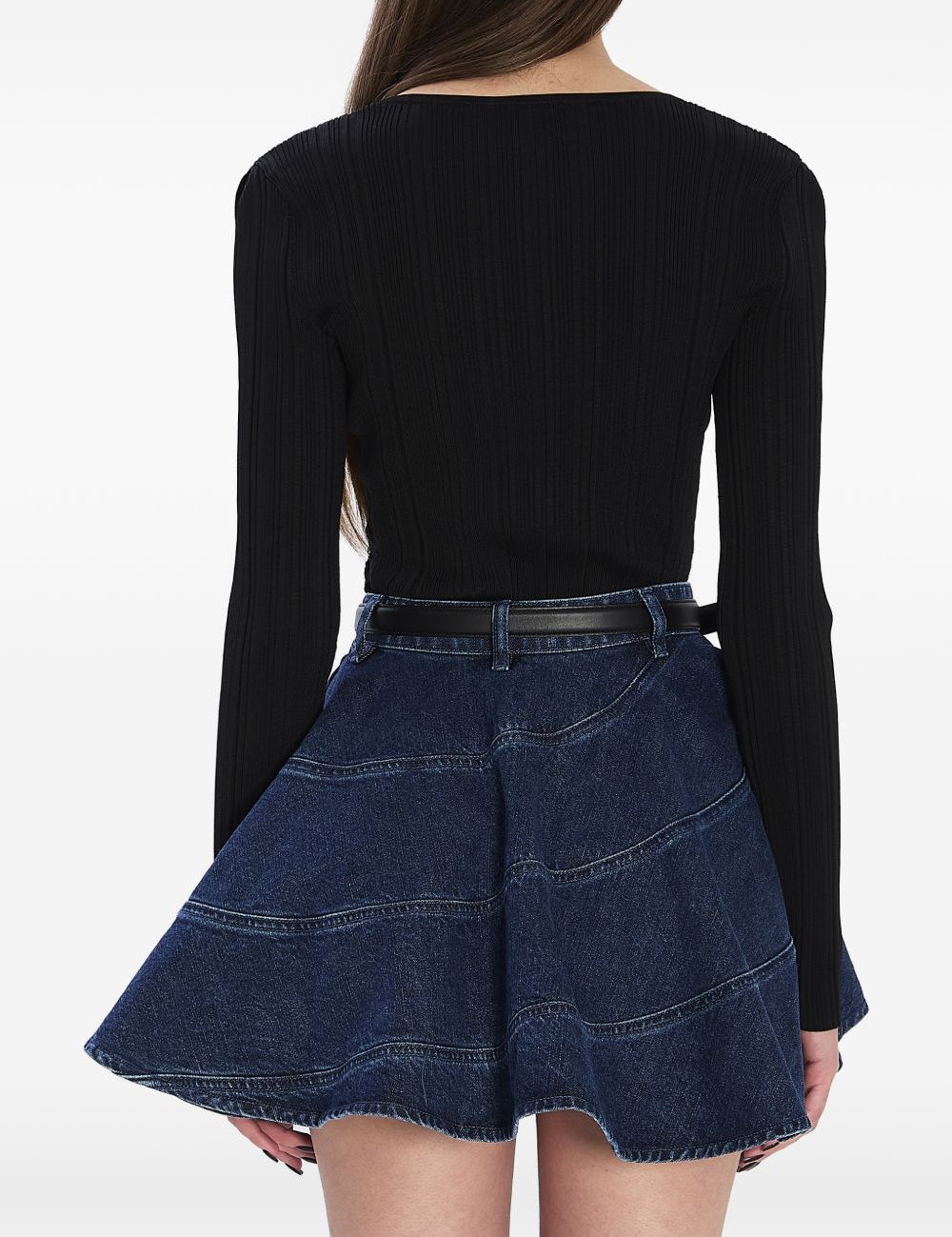 Top con bottoni in pizzo in nero Self-portrait - donna 
