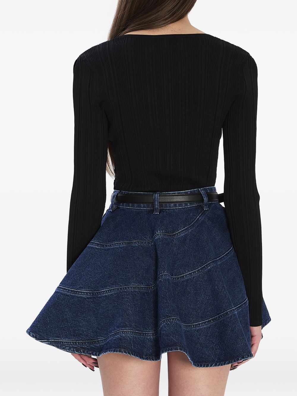 Top con bottoni in pizzo in nero Self-portrait - donna 