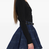 Top con bottoni in pizzo in nero Self-portrait - donna 