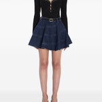 Top con bottoni in pizzo in nero Self-portrait - donna 