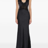 Abito lungo a pois in nero Self - Portrait - donna 
