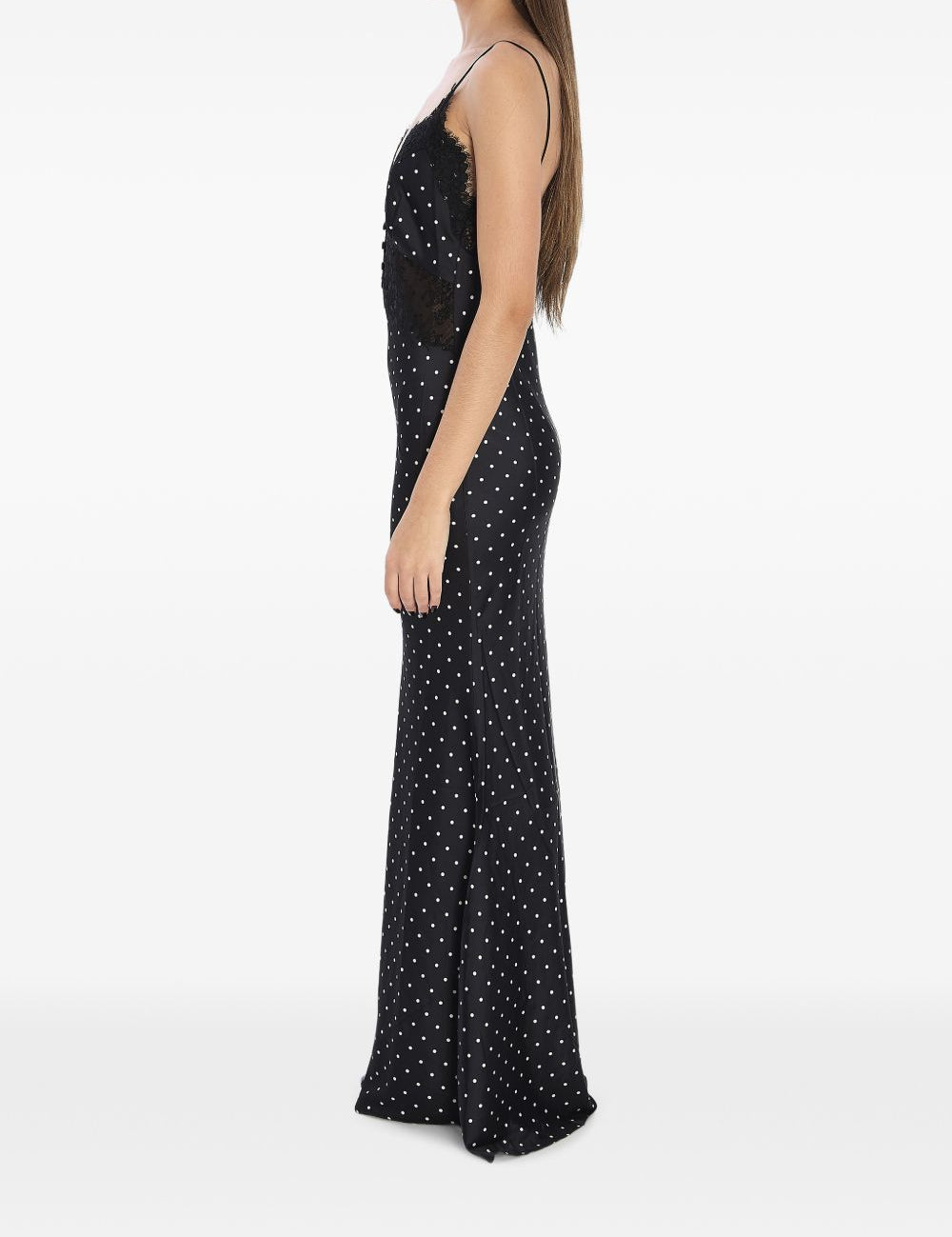 Abito lungo a pois in nero Self - Portrait - donna 