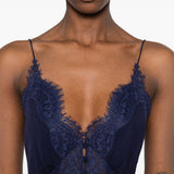 Abito lungo con dettaglio in blu Self-Portrait - donna 