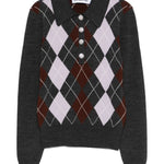Maglione a rombi in grigio Self-portrait - donna 