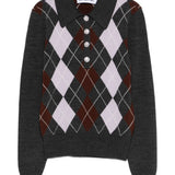 Maglione a rombi in grigio Self-portrait - donna 