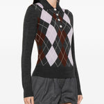 Maglione a rombi in grigio Self-portrait - donna 