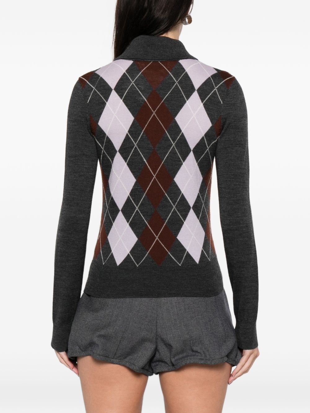 Maglione a rombi in grigio Self-portrait - donna 