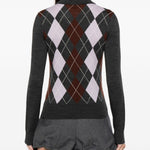 Maglione a rombi in grigio Self-portrait - donna 