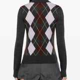 Maglione a rombi in grigio Self-portrait - donna 