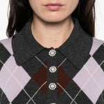Maglione a rombi in grigio Self-portrait - donna 