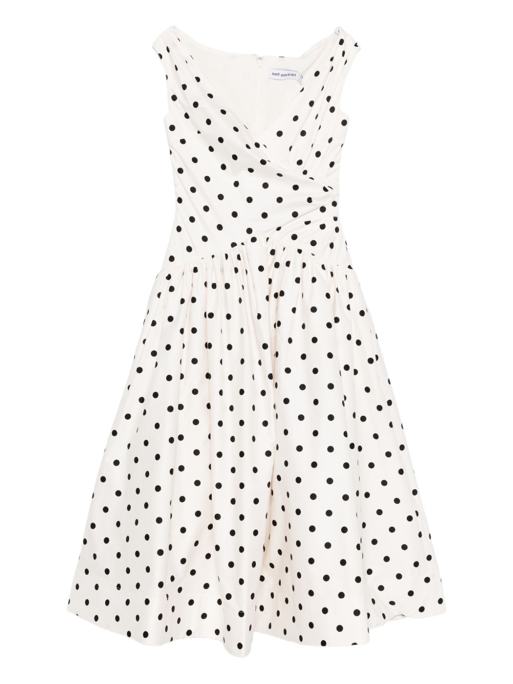 Abito midi a pois in avorio Self-Portrait - donna 