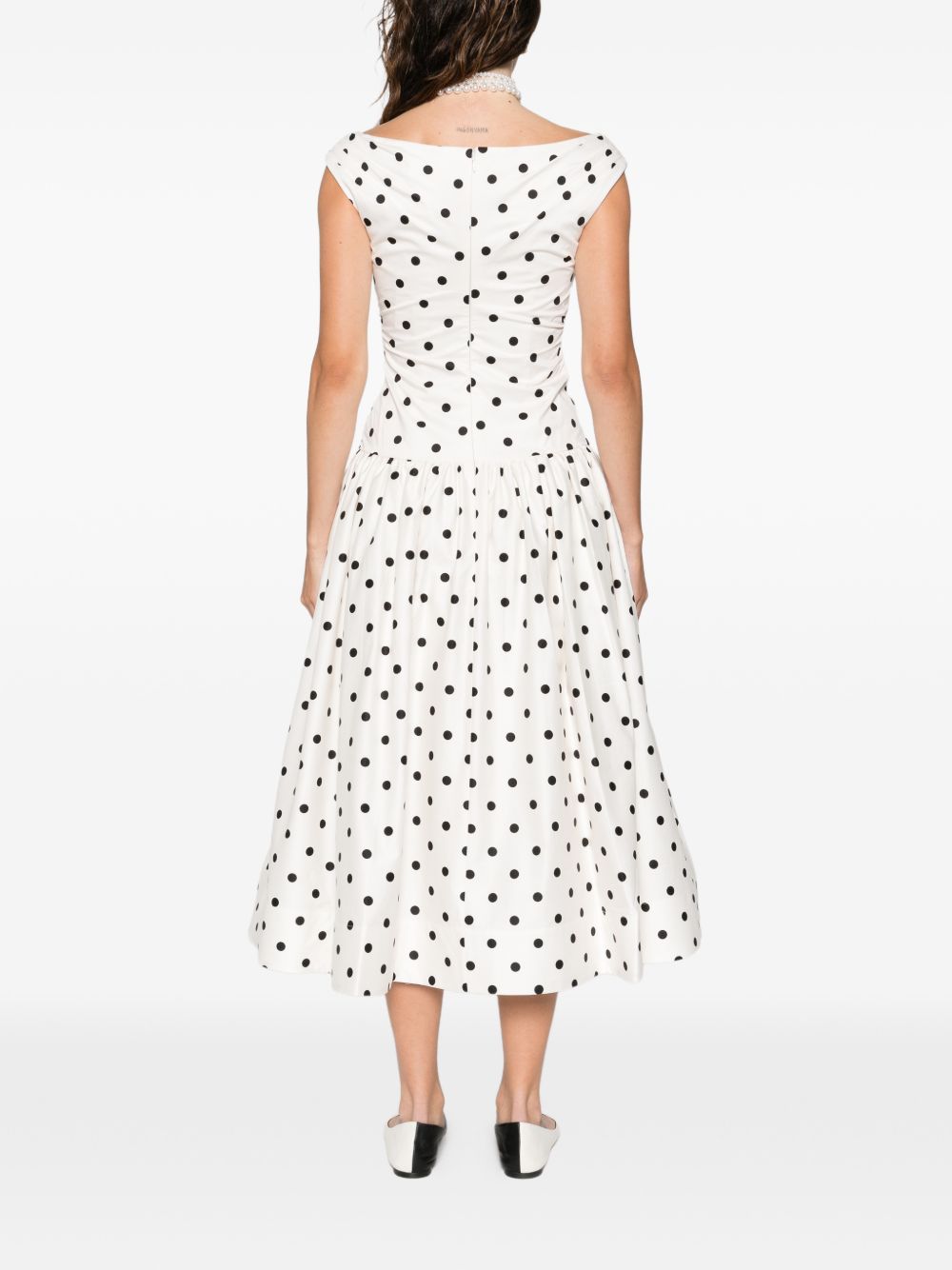 Abito midi a pois in avorio Self-Portrait - donna 