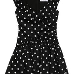 Abito corto a pois con scollo a V in nero Self-Portrait - donna 