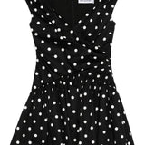 Abito corto a pois con scollo a V in nero Self-Portrait - donna 