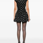 Abito corto a pois con scollo a V in nero Self-Portrait - donna 